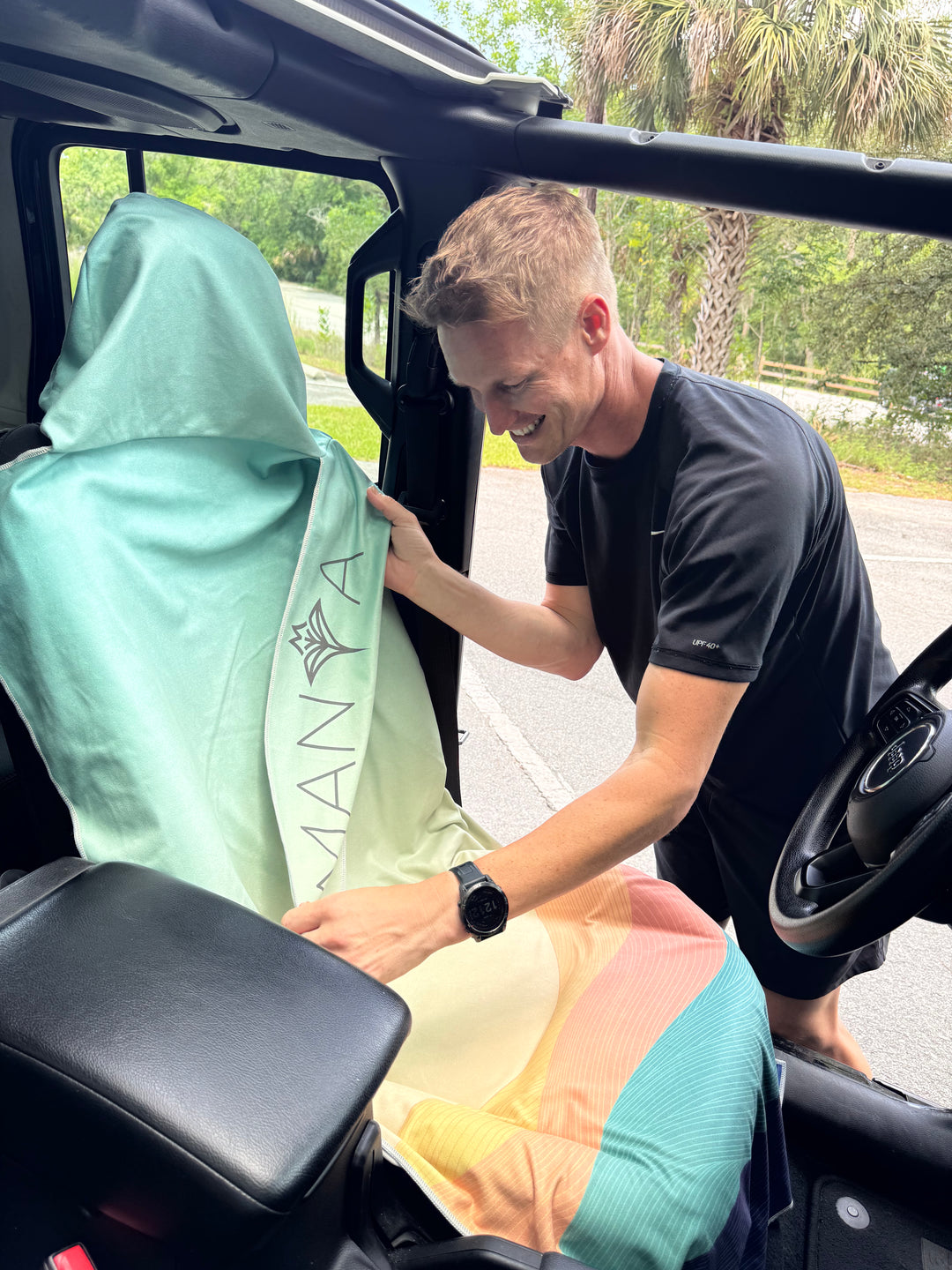 THE HydroGUARD-MICROFIBER SEAT & SEATBELT PROTECTOR - SUNRISE